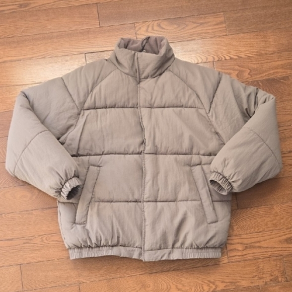 Zara Other - Zara Kids Beige Casual Puffer Padded Jacket With Corduroy Collar Size 13-14